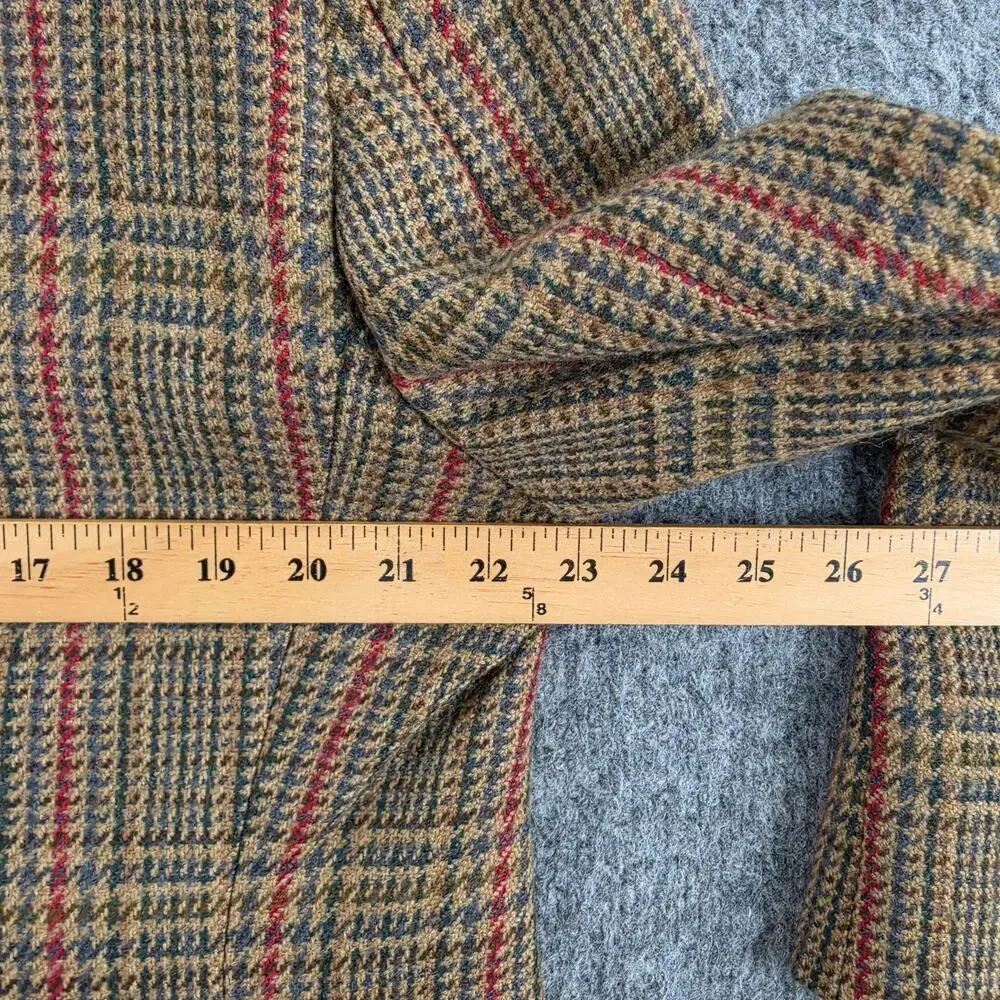 Ermenegildo Zegna Blazer Men 44 Brown Wool Plaid Tweed SportCoat Office Business